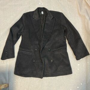 Divided (H&M) Oversized Double-breasted Blazer| Dark Gray | Size S